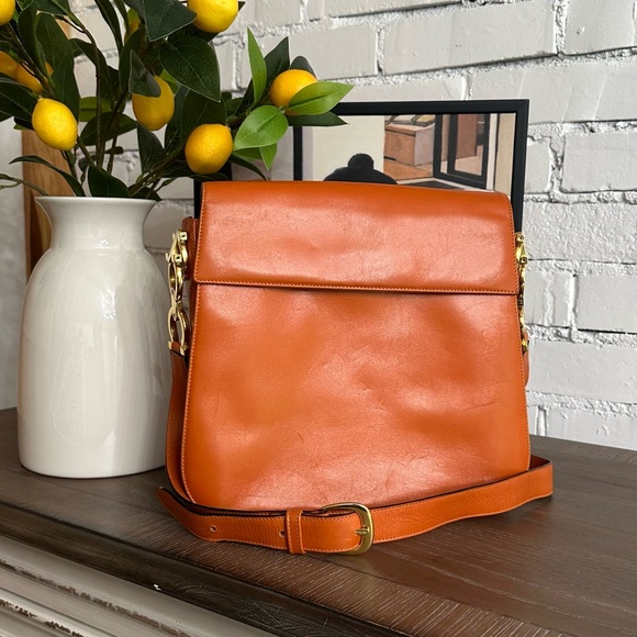 Salvatore Ferragamo Iconic Vintage Leather Crossbody in Orange - Picture 2 of 14